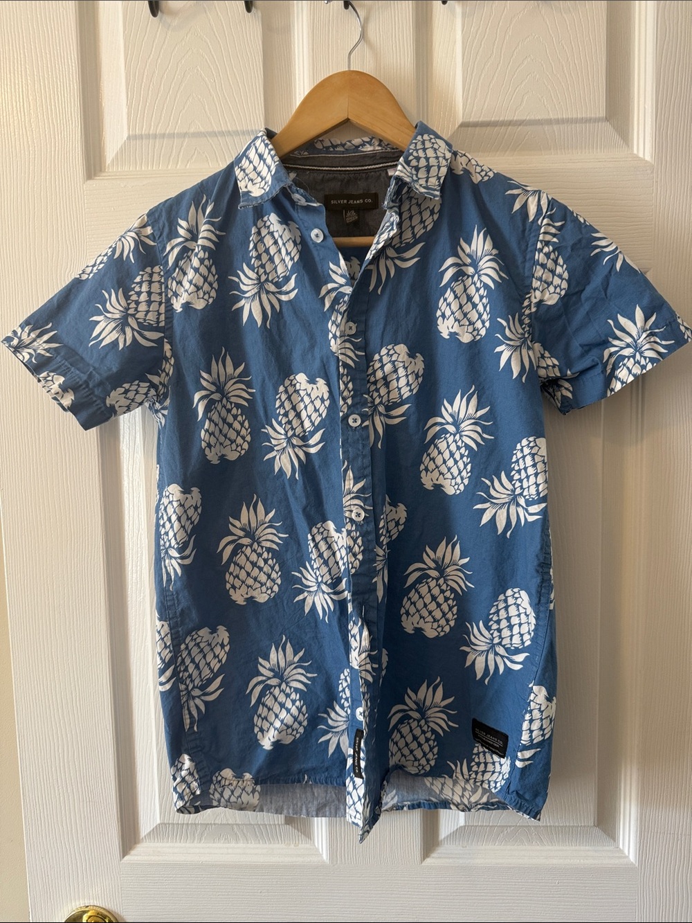 Silver Jeans Blue and White Floral Button-Down